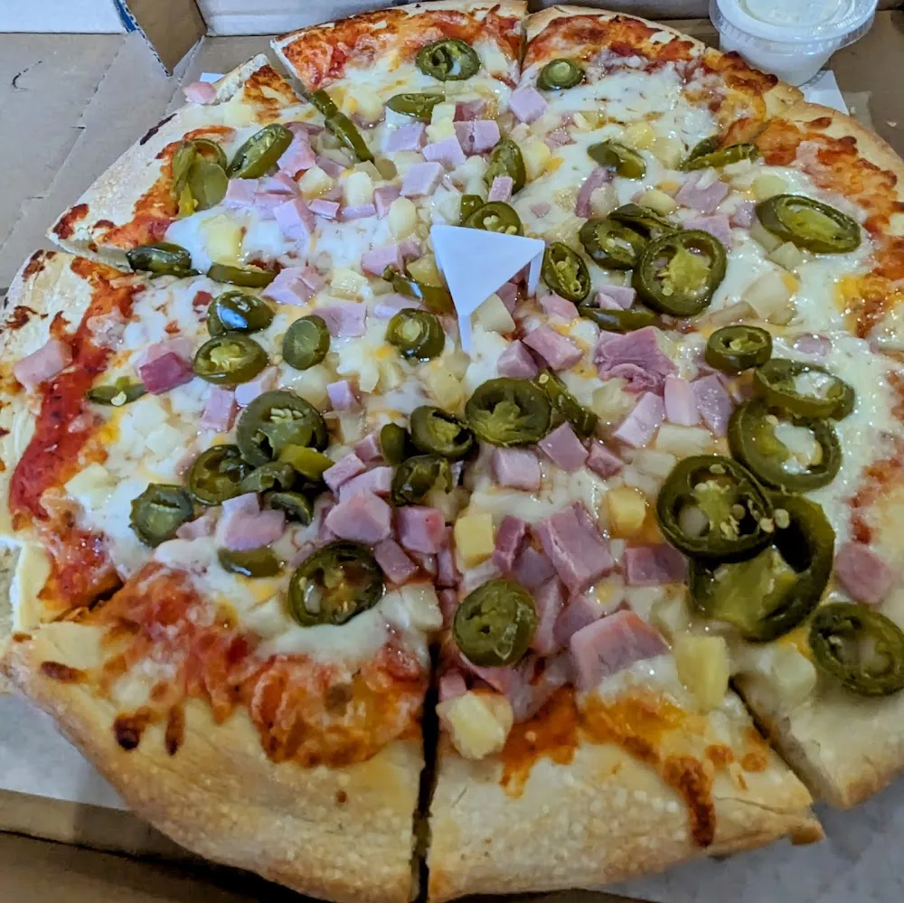 Hawaiian Pizza Added Jalapenos